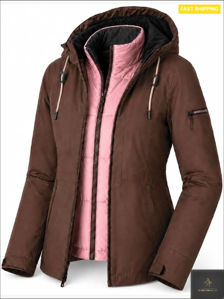 3-In-1 Convertible Winter Ski Jacket Insulated Water Resistant Hooded Coat